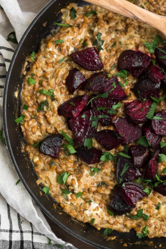 Spelt Risotto With Roasted Beets And Herbs Naturally Ella