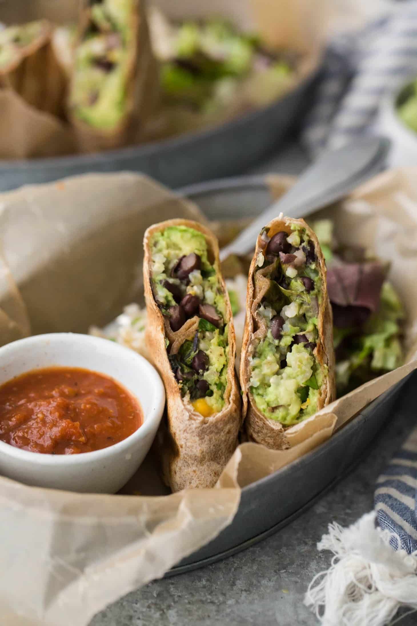 Black Bean Burrito with Guacamole