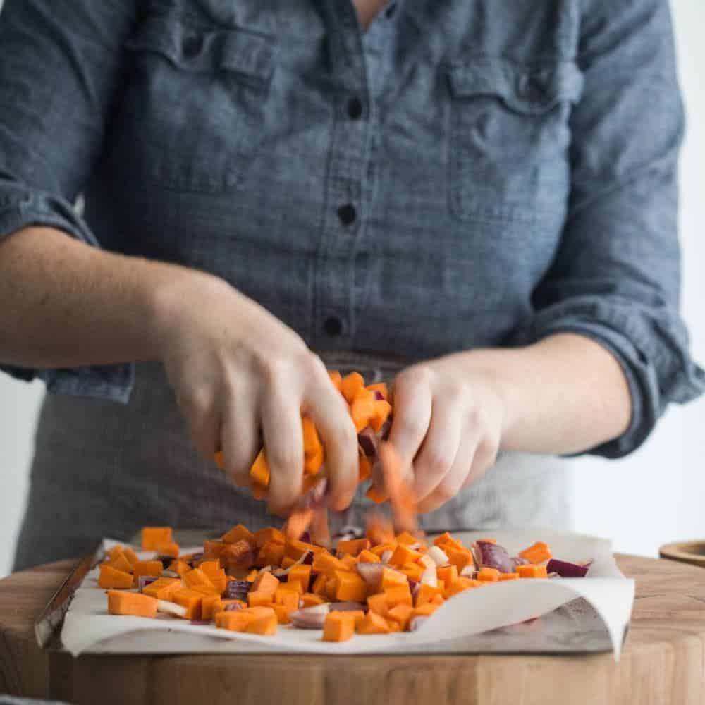 Black Bean Salad with Roasted Sweet Potatoes | Naturally Ella