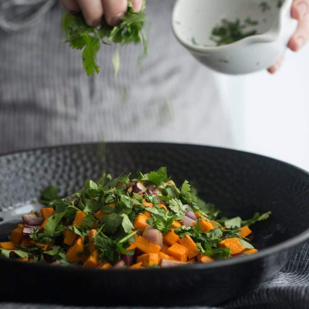 Black Bean Salad with Roasted Sweet Potatoes | Naturally Ella