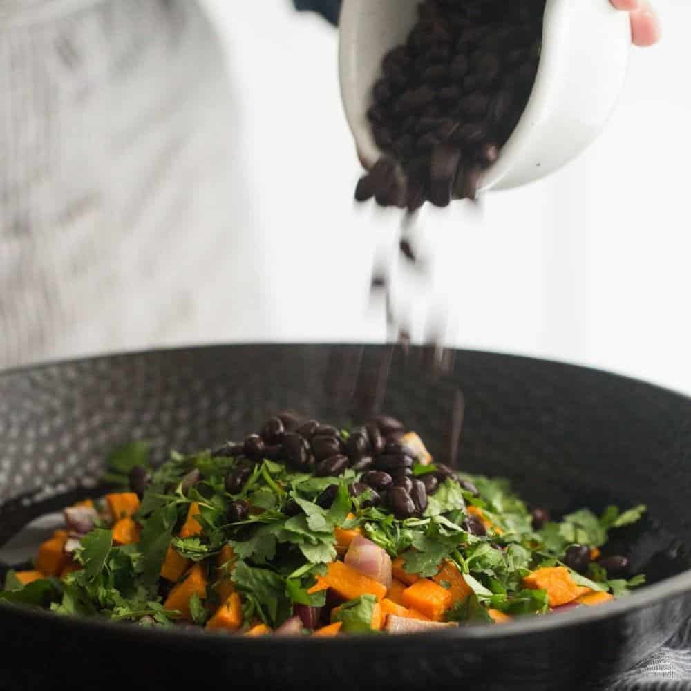 Black Bean Salad with Roasted Sweet Potatoes | Naturally Ella