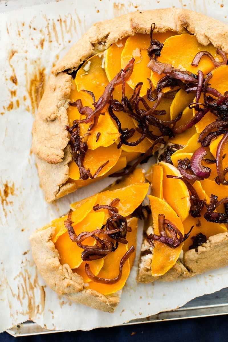 Butternut Squash Galette with Balsamic Onions and Ricotta