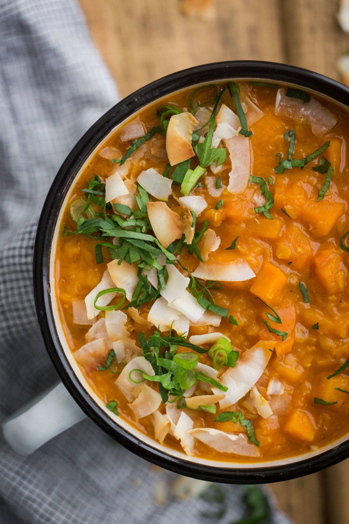 Red Lentil Soup with Sweet Potatoes