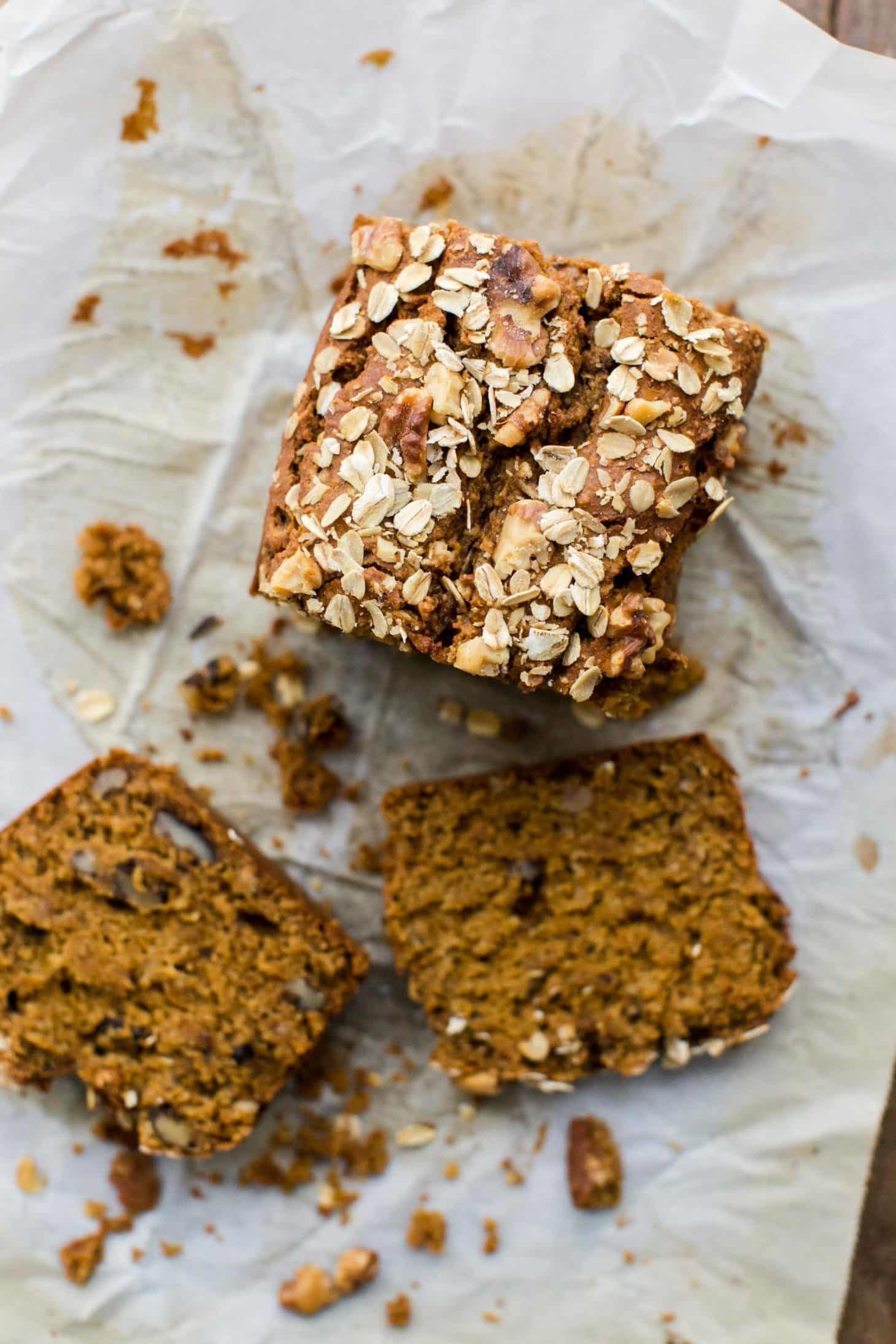 Pumpkin Bread with Oats and Walnuts
