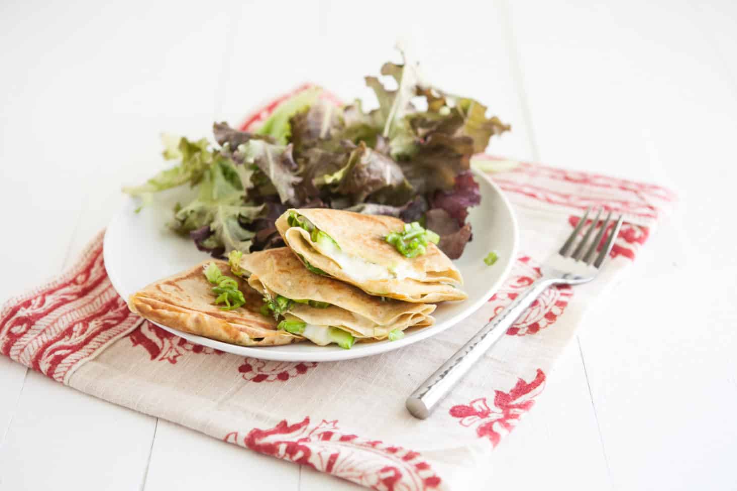 Grilled Cheese Crepes with Shaved Asparagus