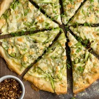 Shaved Asparagus Pizza with Gorgonzola