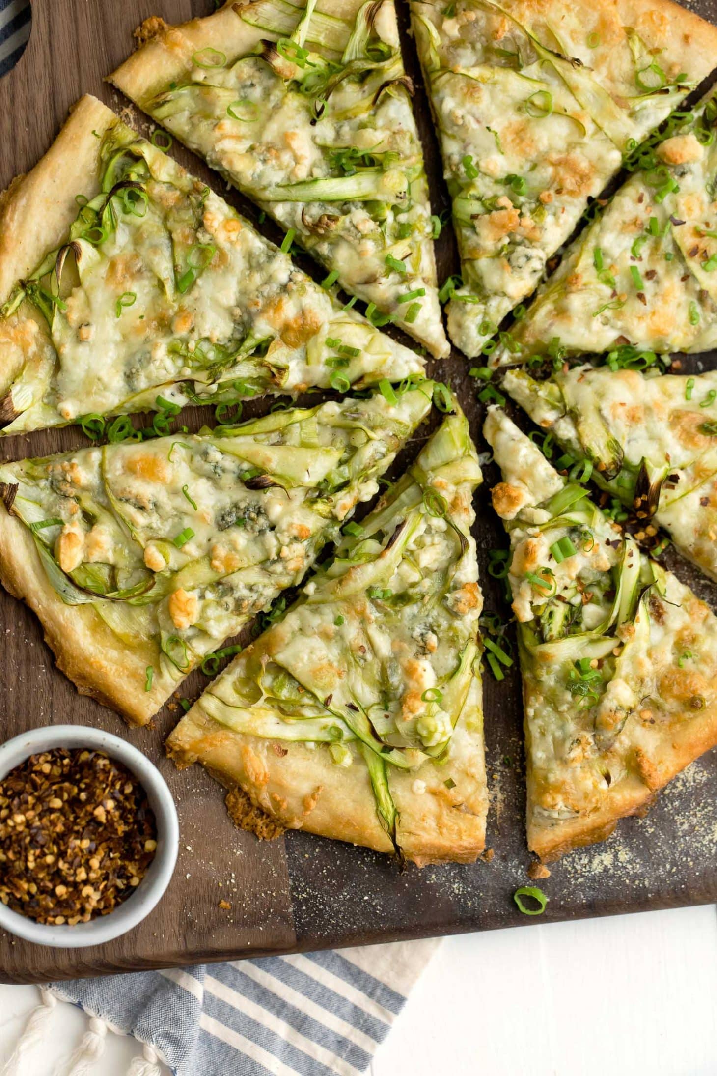 Shaved Asparagus Pizza with Gorgonzola