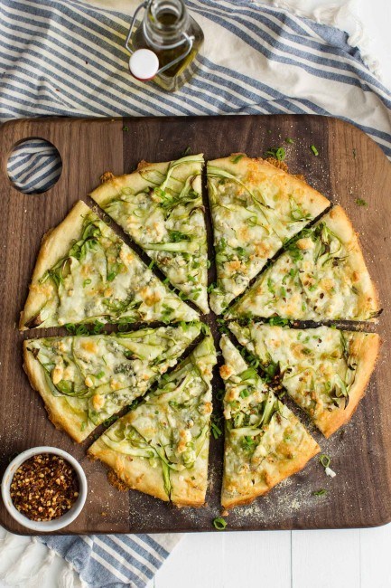 Shaved Asparagus Pizza with Gorgonzola