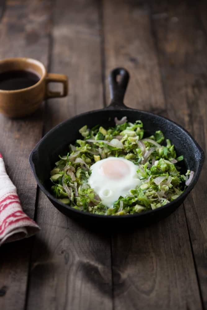 Brussels Sprouts and Egg Skillet