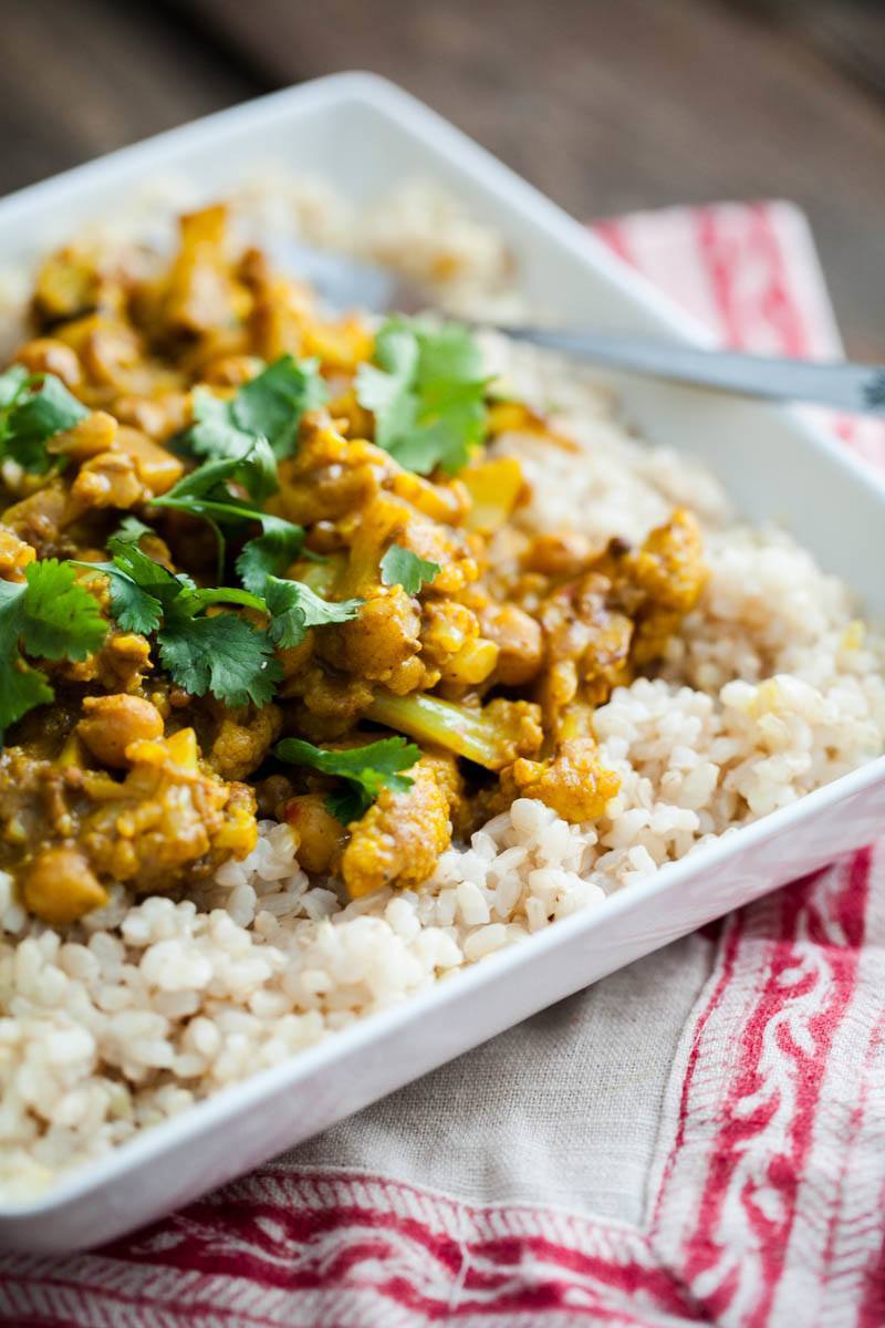 Chickpea Curry with Cauliflower | @naturallyella