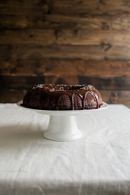 Chocolate Bundt Cake with Salted Caramel 