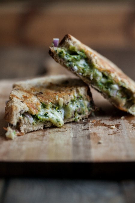 Pistachio Parsley Pesto and Grilled Taleggio Cheese Sandwich