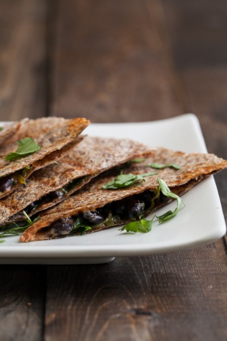 Spinach and Black Bean Quesadilla 