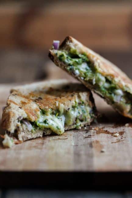 Pistachio Parsley Pesto and Grilled Taleggio Cheese Sandwich