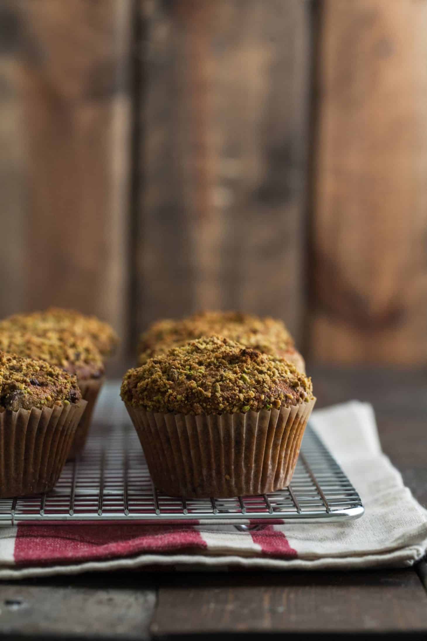 Pistachio Muffins with Chocolate Chips