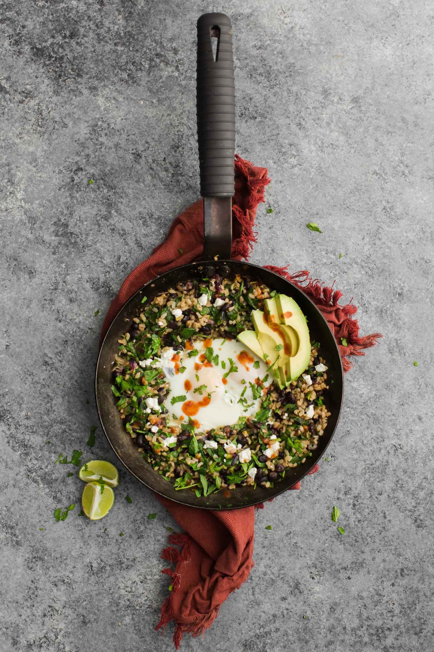 Chipotle Black Bean and Rice Skillet with fresh avocado | @naturallyella