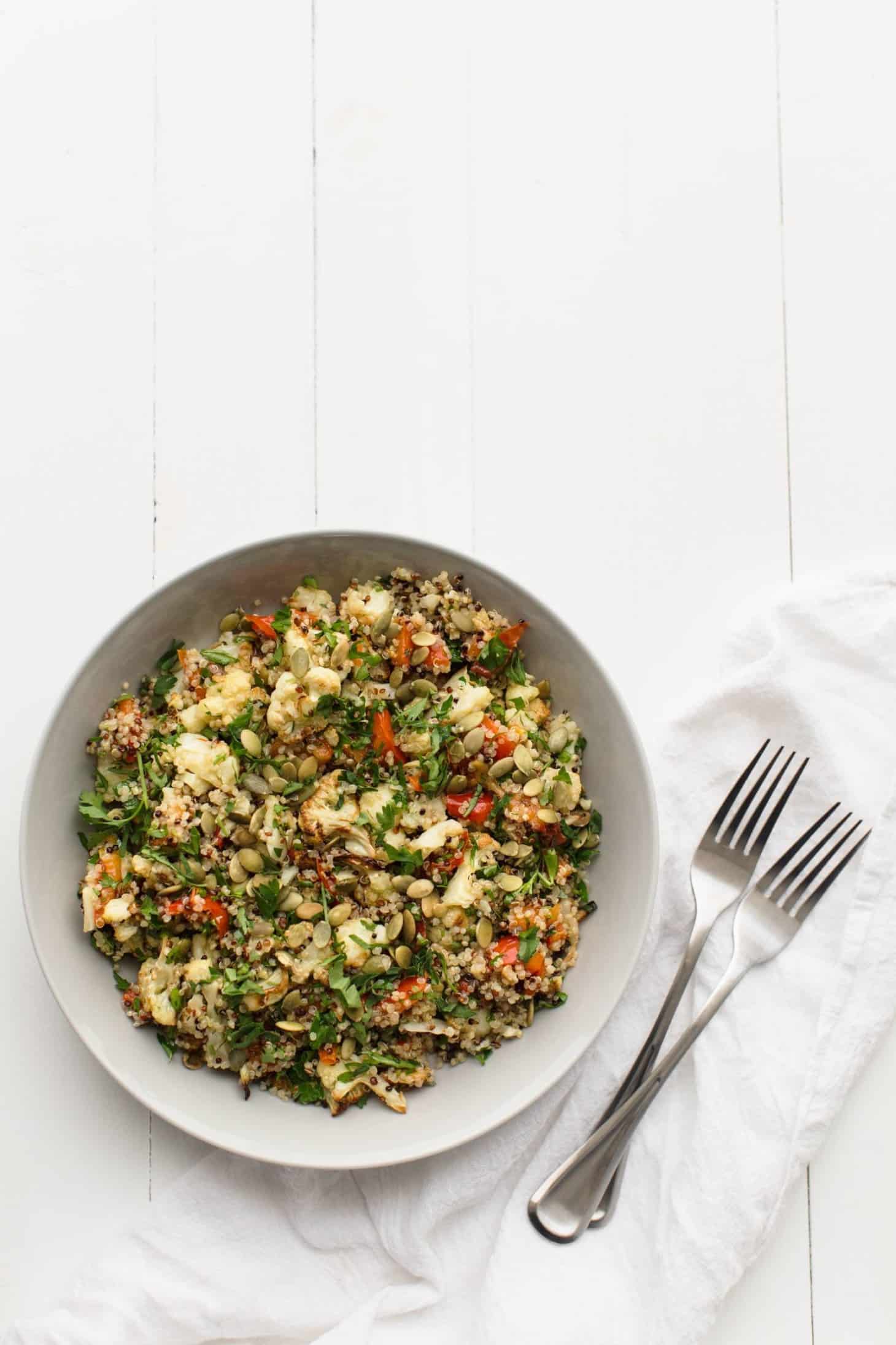 Caramelized Cauliflower Salad with Quinoa