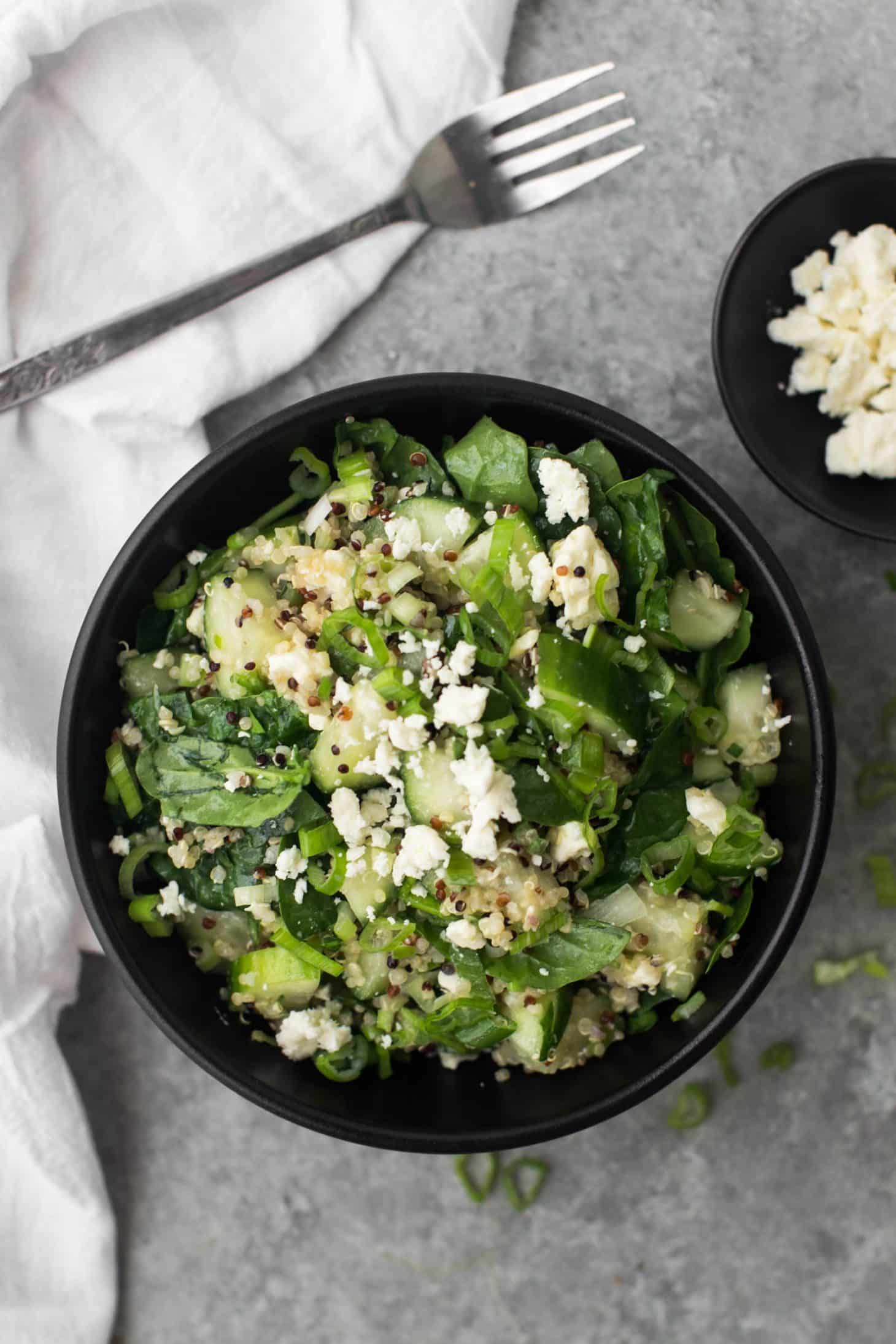 Cucumber Quinoa Salad with Feta- @naturallyella