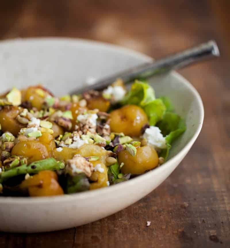 Roasted Cherry, Barley, and Goat Cheese Salad