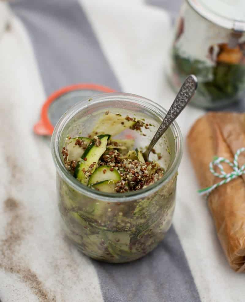 Zucchini Ribbon, Quinoa, and Pesto Salad