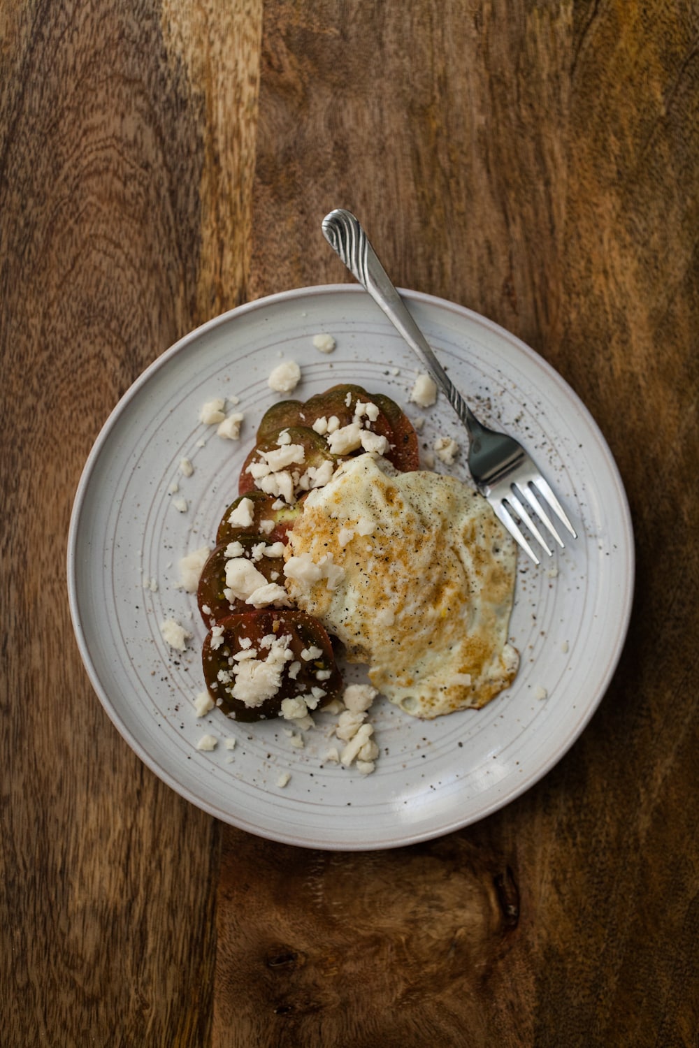 Heirloom Tomato, Fried Egg, and Goat Cheese