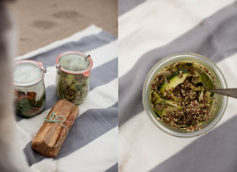 Zucchini Ribbon, Quinoa, and Pesto Salad