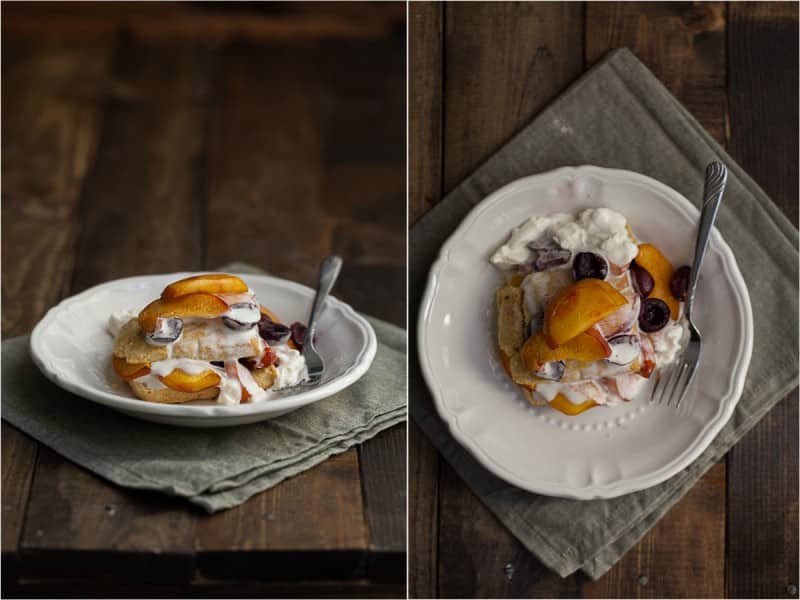 Roasted Peach and Cherry Einkorn Shortcake 