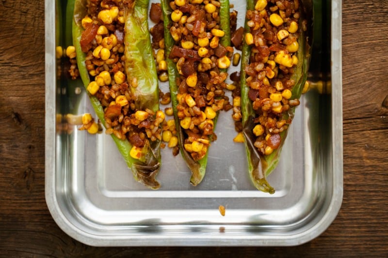 Stuffed Hatch Chiles with Cilantro-Lime Yogurt 