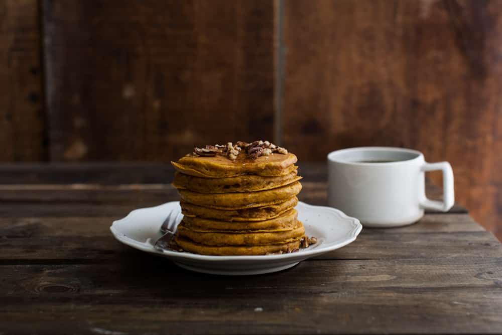 Brown Butter Pumpkin Pancakes with Pecans