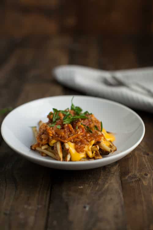 Vegetarian Chili Cheese Fries