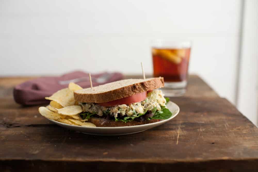 Chickpea Salad Sandwich with Blue Cheese