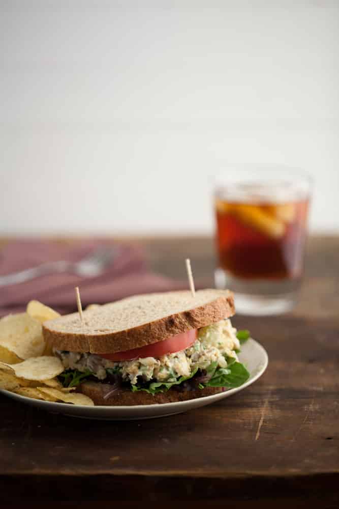 Chickpea, Blue Cheese, and Grape Salad Sandwich