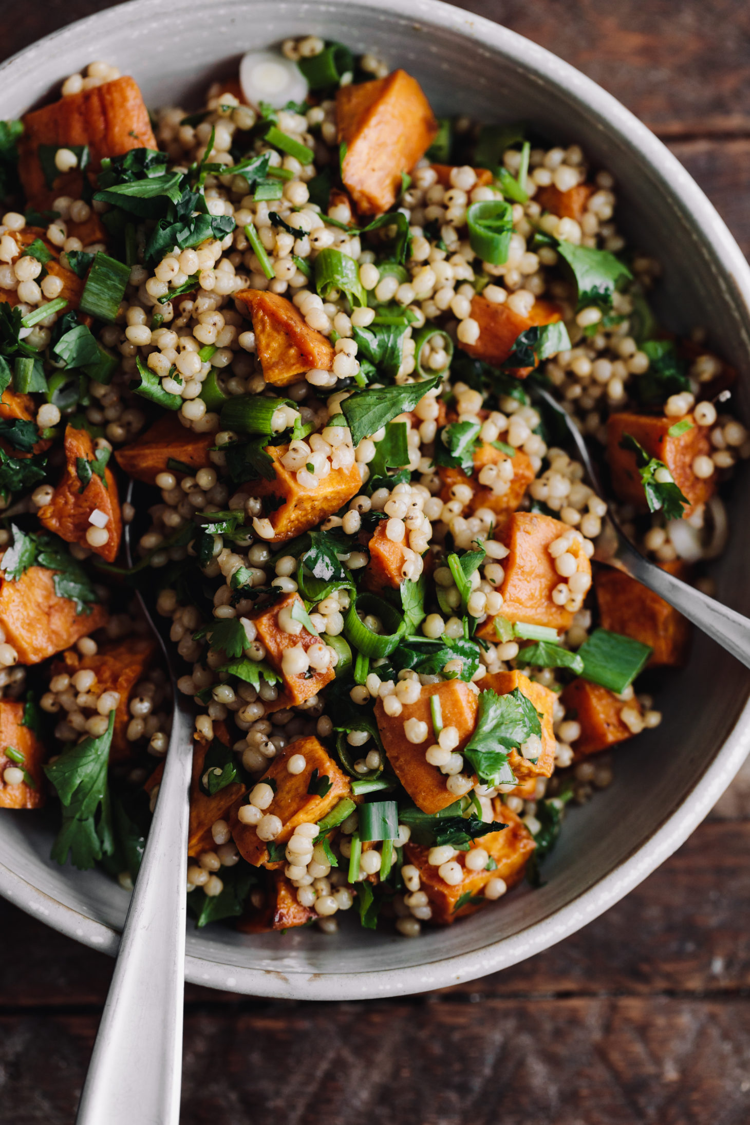 Roasted Chipotle Sweet Potato and Sorghum Salad with Herbs