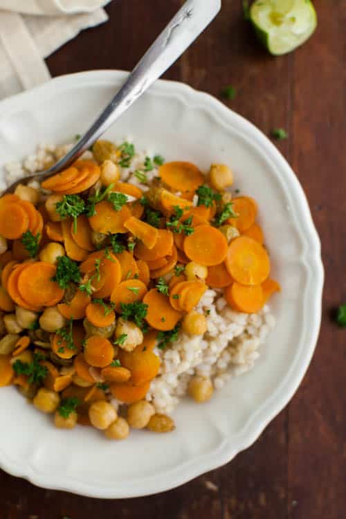 Cumin Braised Carrots and Chickpeas