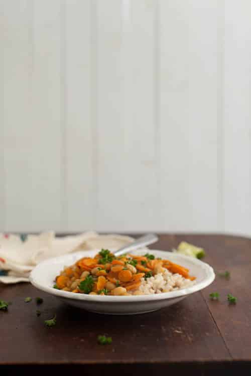 Cumin Braised Carrots and Chickpeas