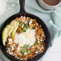 Chipotle Sweet Potato and Brown Rice Egg Skillet