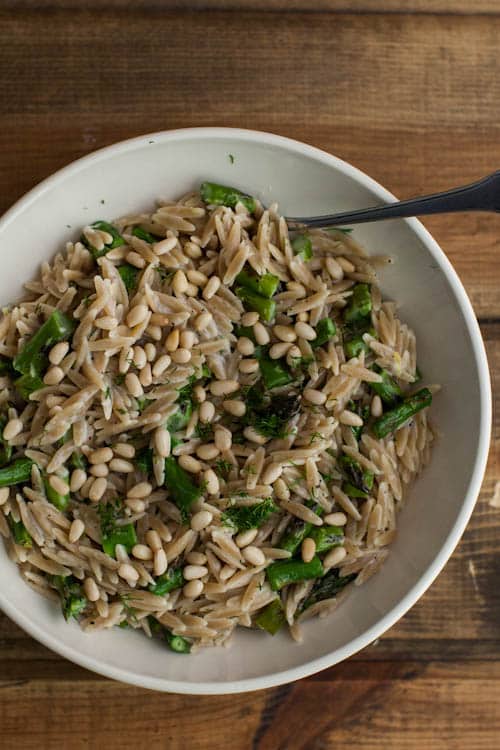 Grilled Asparagus Orzo Pasta
