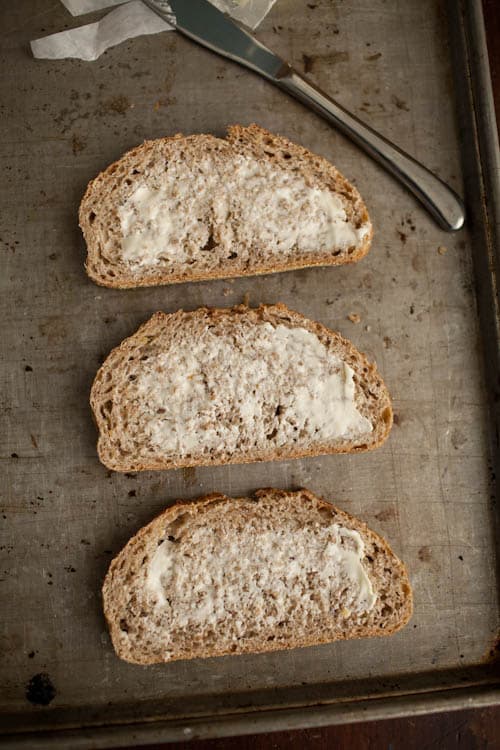 Caramelized Onion, Mustard, and Cheese Toast (with pickles)