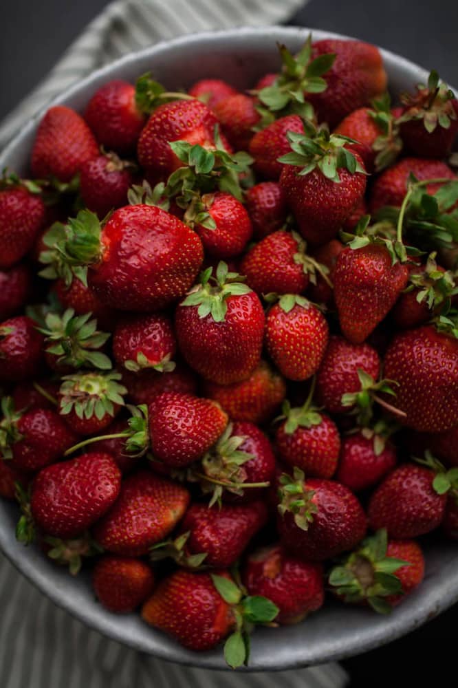 Rye Crepes with Sorghum-Bourbon Strawberries + Ice Cream 