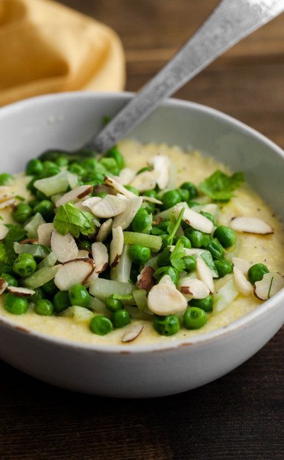 Spring Pea Polenta with Fennel