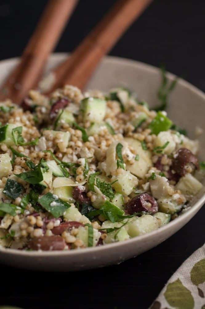 Sorghum Salad with Cucumber and Feta