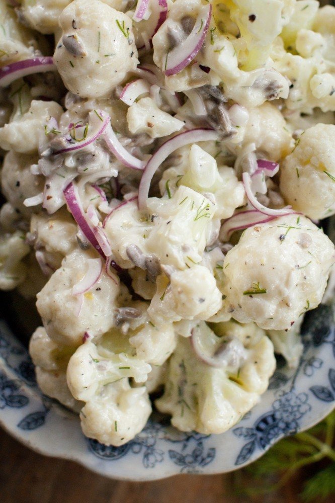 Cauliflower Salad with Lemon-Dill Yogurt Dressing