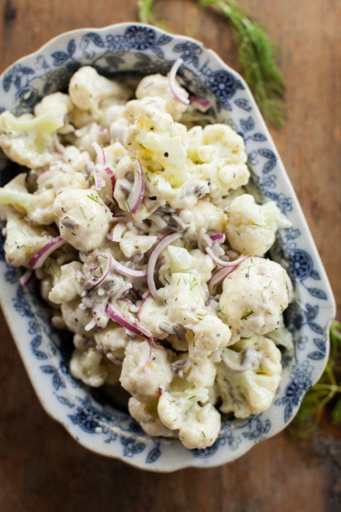 Cauliflower Salad with Lemon-Dill Yogurt Dressing