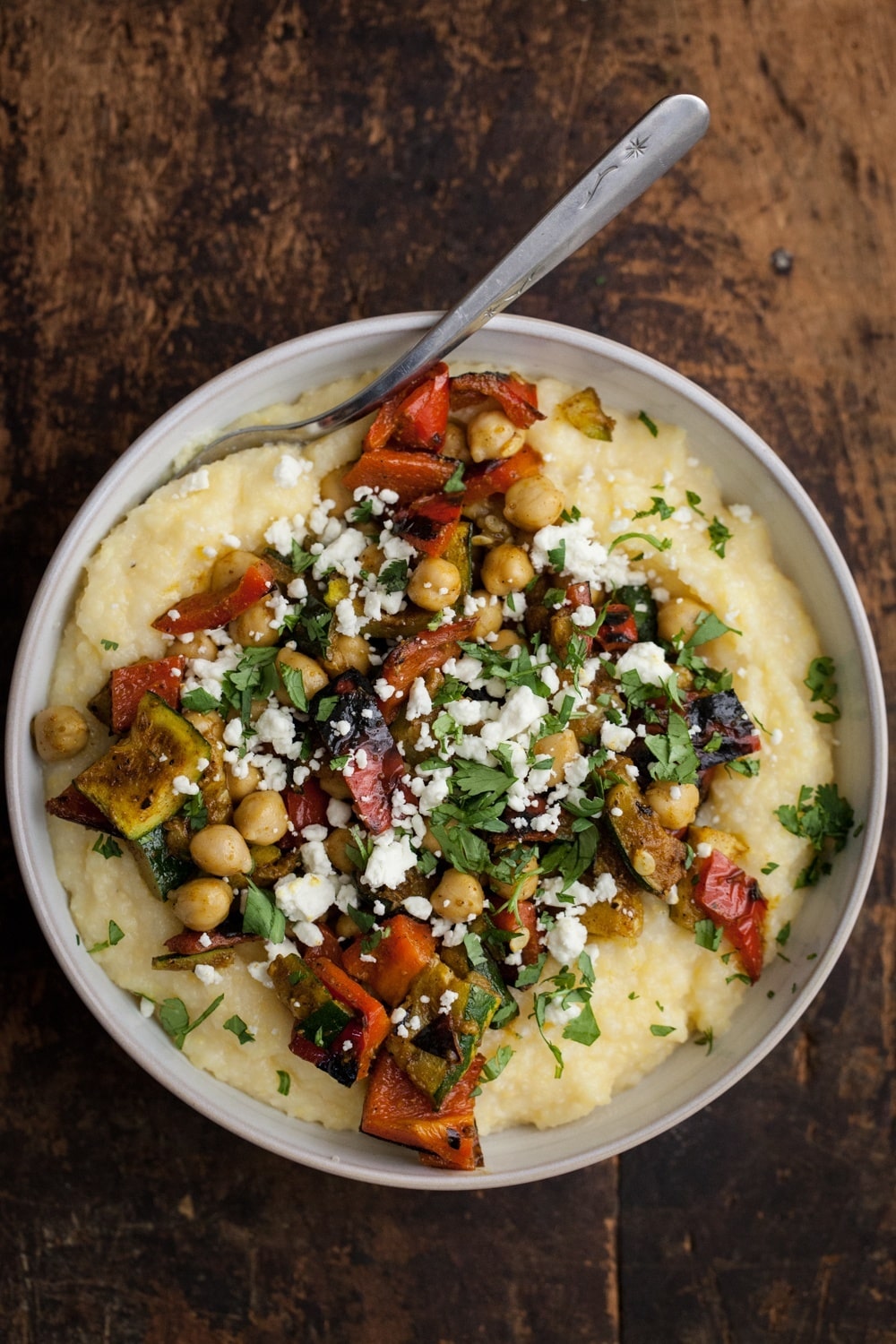 Curry Vegetables with Chickpeas and Creamy Polenta | @naturallyella