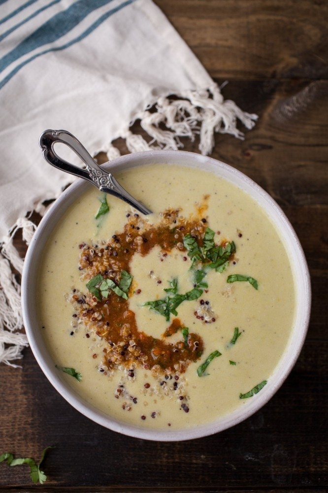 Sweet Corn Soup with Harissa