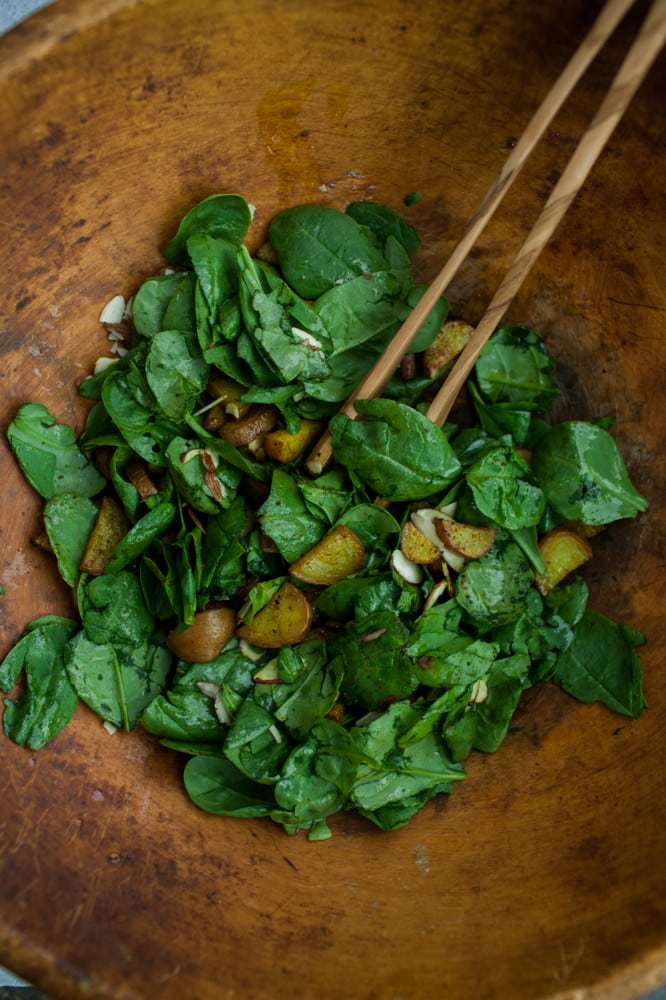 Curried Red Potato Spinach Salad