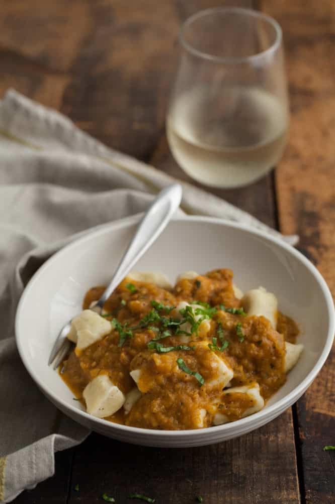 Einkorn Ricotta Gnocchi with Roasted Tomato Sauce