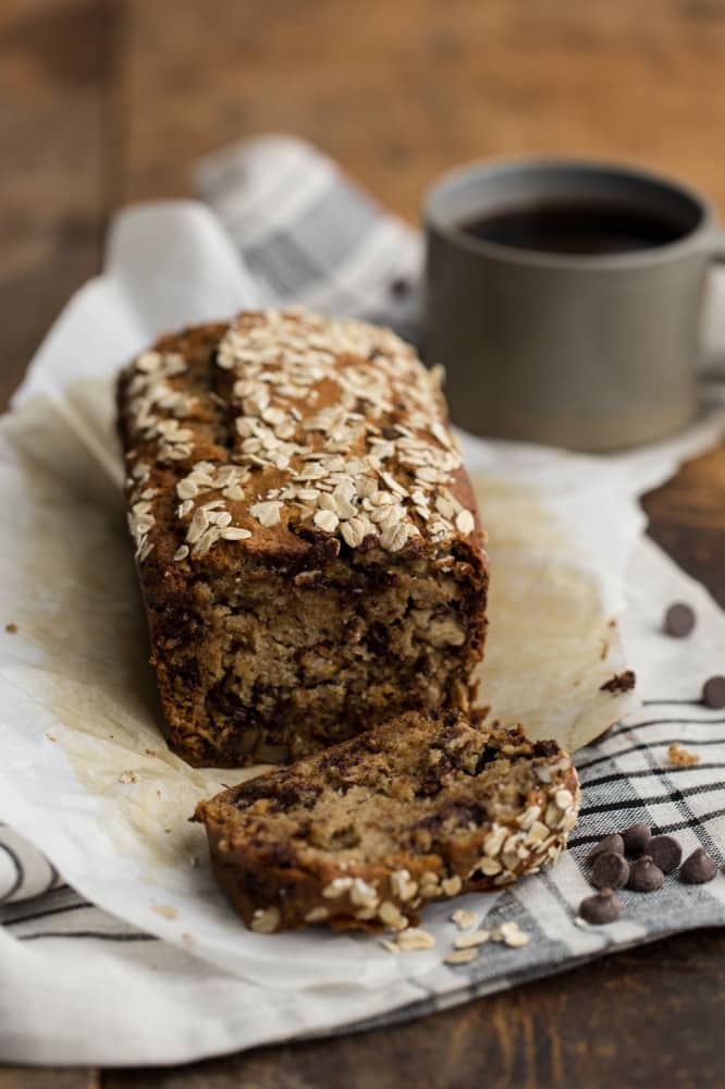 Whole Wheat Banana Bread with Chocolate Chips 