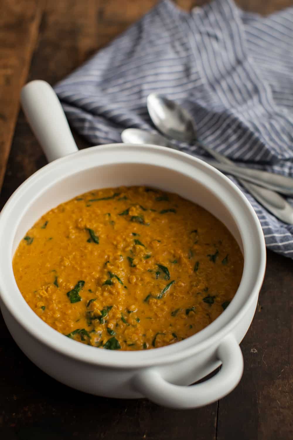 Vegan Spinach Red Lentil Curry | Naturally Ella