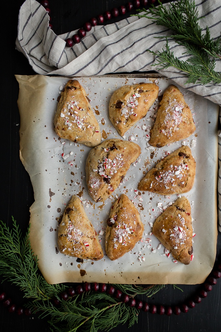 Chocolate Chip Peppermint Scones | @naturallyella